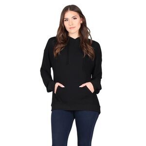 Lildy Black Solid Knitted Super Soft Hoodie L/XL NWT